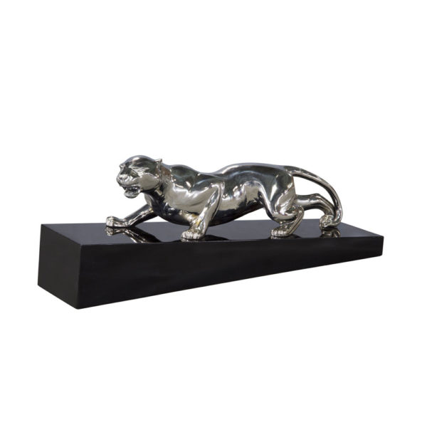 Crouching Puma – Statue Silver