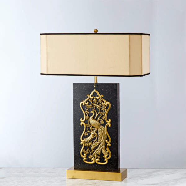 Marble Lampbody Marquetry Lamp